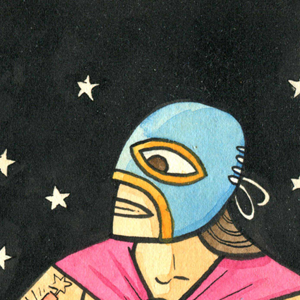 illustration of luchador wrestler